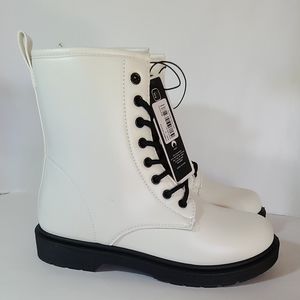 White Combat Boots Size 10